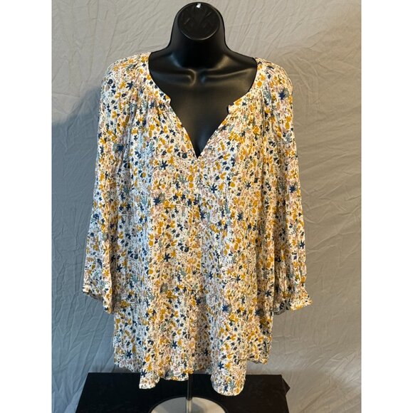 Jones New York Floral Boho Vibes Shirt Tunic Top Blouse Womens Plus Size 3X - Picture 1 of 3